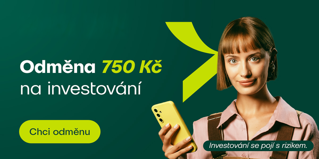 750 CZK bonus on investing for everyone with a card