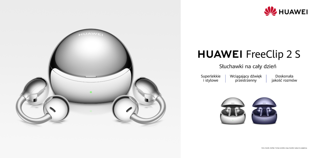 15% zniżki na nowe słuchawki HUAWEI FreeClip 2 S