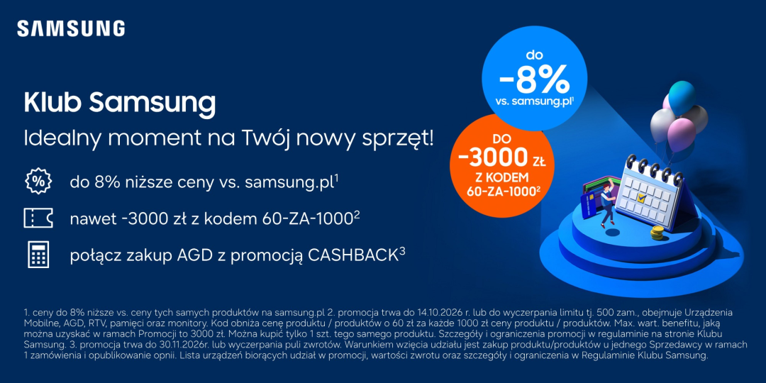Z ISIC do 8% taniej w Klubie Samsung i nawet 3000 zł rabatu z kodem!
